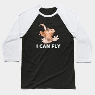 Funny Gecko, Crested Gecko, Flying Gecko Baseball T-Shirt